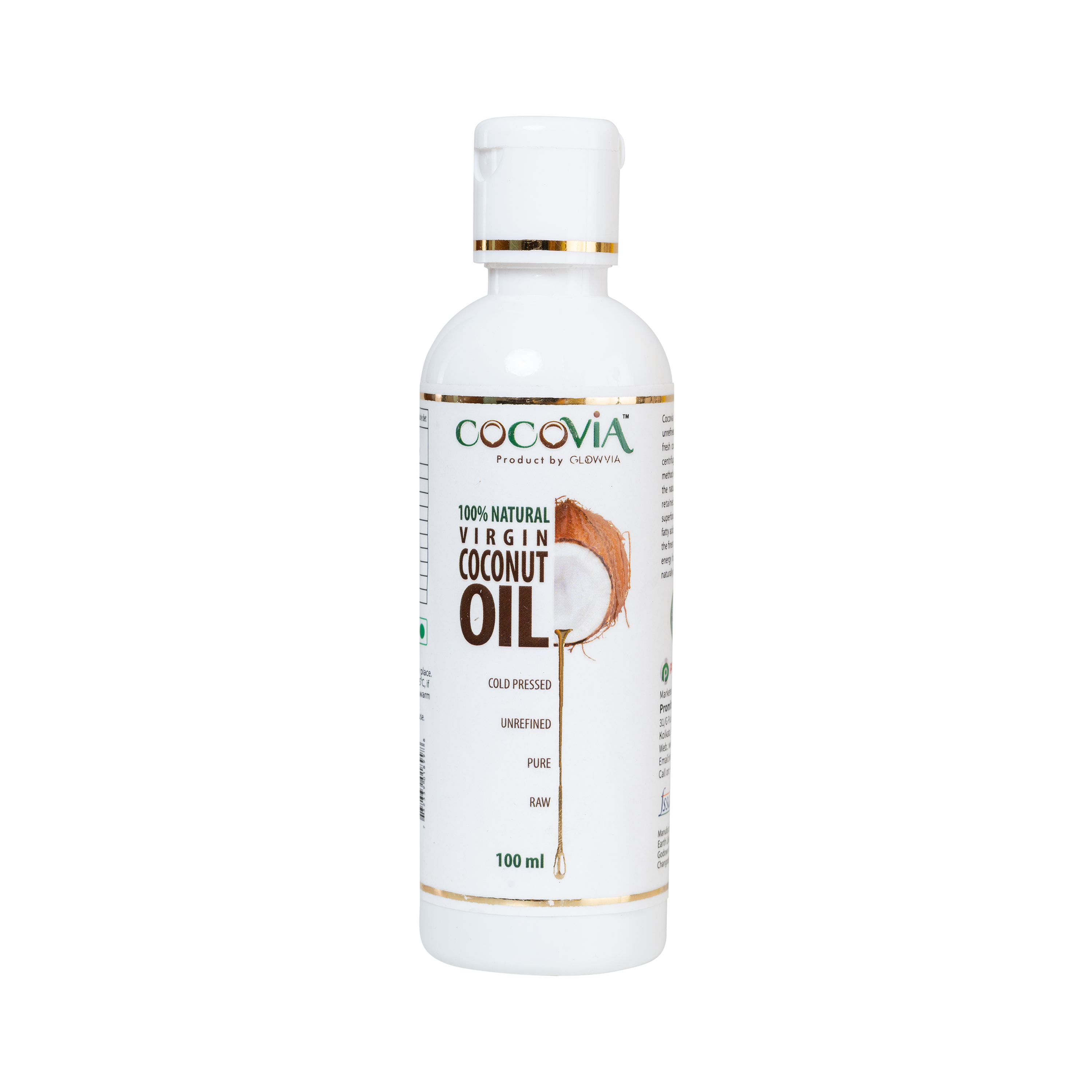 Cocovia Cold Pressed Extra Virgin Coconut Oil 100 ml (Pack of 2)